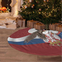Serbia Santa Christmas Tree Skirt Christmas Serbian Eagle Flag Style - Wonder Print Shop