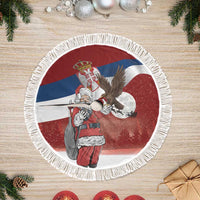 Serbia Santa Christmas Tree Skirt Christmas Serbian Eagle Flag Style - Wonder Print Shop