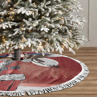 Serbia Santa Christmas Tree Skirt Christmas Serbian Eagle Flag Style - Wonder Print Shop