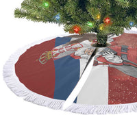 Serbia Santa Christmas Tree Skirt Christmas Serbian Eagle Flag Style - Wonder Print Shop
