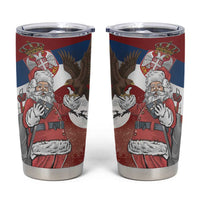 Serbia Santa Christmas Tumbler Cup Christmas Serbian Eagle Flag Style - Wonder Print Shop