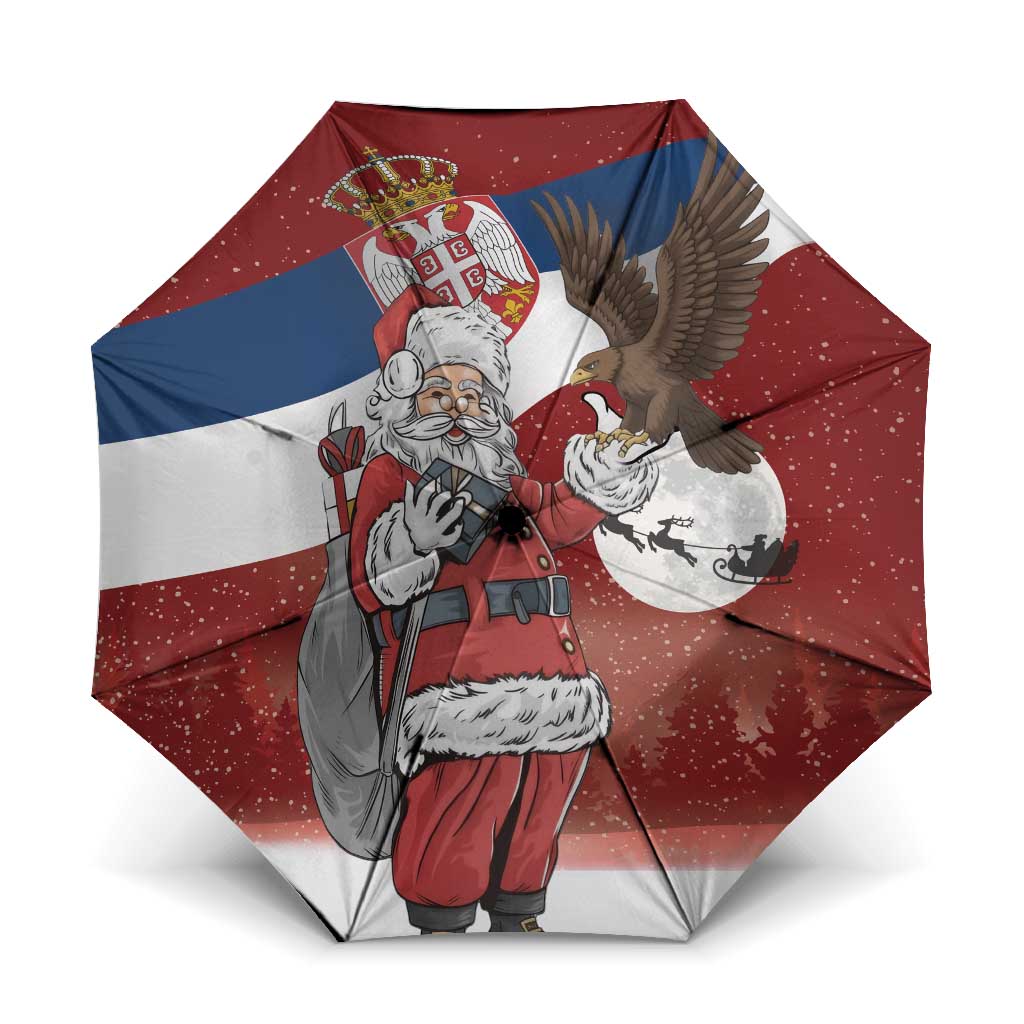 Serbia Santa Christmas Umbrella Christmas Serbian Eagle Flag Style - Wonder Print Shop