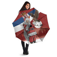 Serbia Santa Christmas Umbrella Christmas Serbian Eagle Flag Style - Wonder Print Shop