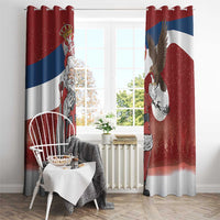 Serbia Santa Christmas Window Curtain Christmas Serbian Eagle Flag Style - Wonder Print Shop