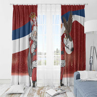 Serbia Santa Christmas Window Curtain Christmas Serbian Eagle Flag Style - Wonder Print Shop