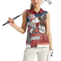Serbia Santa Christmas Women Sleeveless Polo Shirt Christmas Serbian Eagle Flag Style - Wonder Print Shop