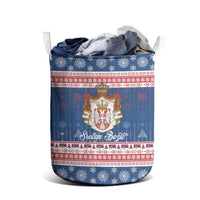 Serbia Christmas Laundry Basket Coat Of Arms Srecan Bozic - Wonder Print Shop