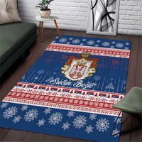 Serbia Christmas Area Rug Coat Of Arms Srecan Bozic - Wonder Print Shop