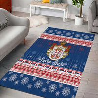 Serbia Christmas Area Rug Coat Of Arms Srecan Bozic - Wonder Print Shop