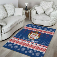 Serbia Christmas Area Rug Coat Of Arms Srecan Bozic - Wonder Print Shop
