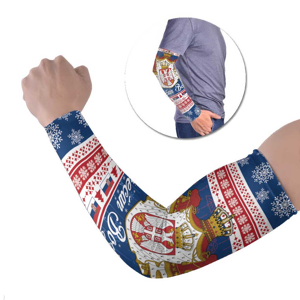 Serbia Christmas Arm Sleeves Coat Of Arms Srecan Bozic - Wonder Print Shop