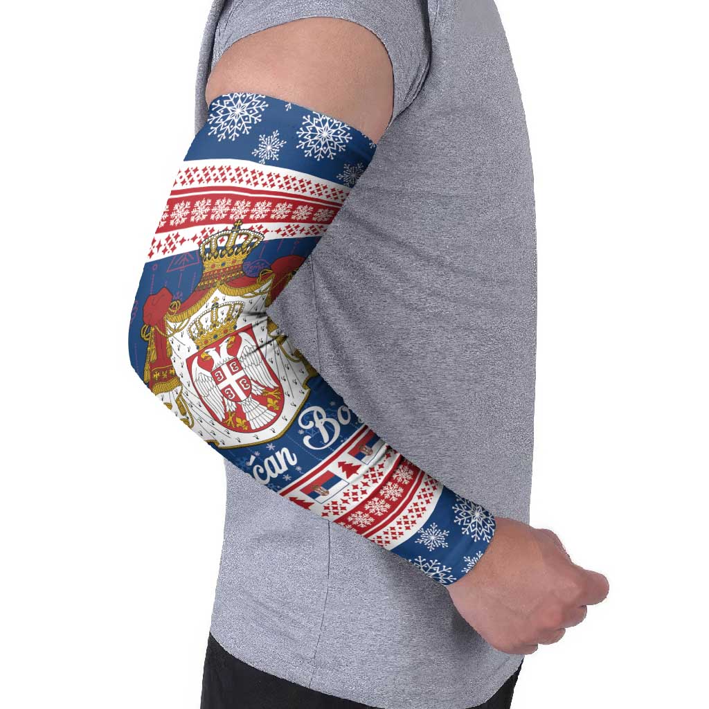 Serbia Christmas Arm Sleeves Coat Of Arms Srecan Bozic - Wonder Print Shop
