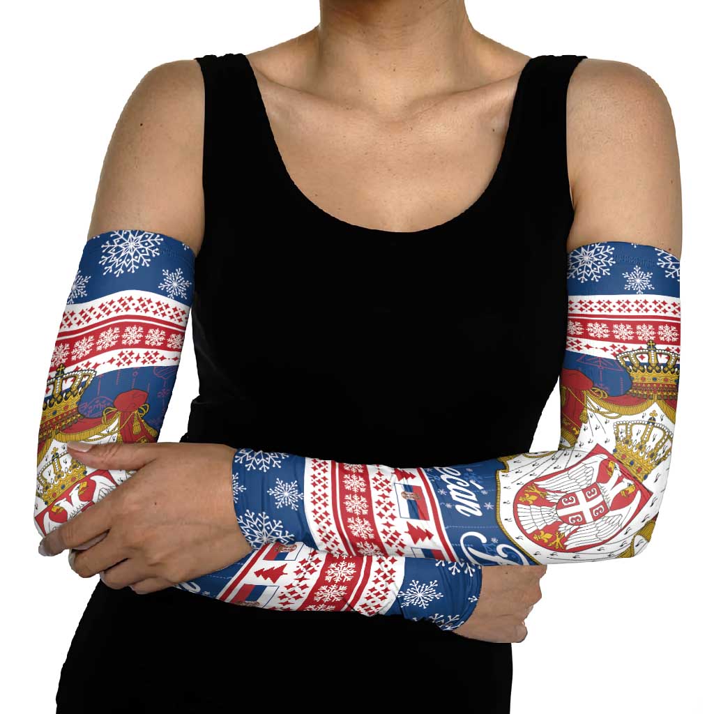 Serbia Christmas Arm Sleeves Coat Of Arms Srecan Bozic - Wonder Print Shop