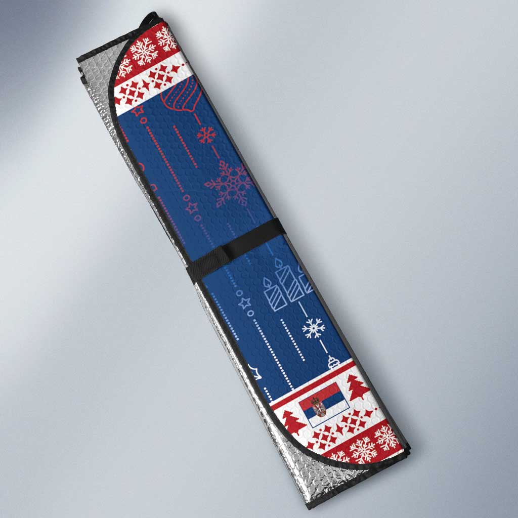 Serbia Christmas Auto Sun Shade Coat Of Arms Srecan Bozic - Wonder Print Shop