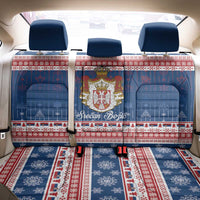 Serbia Christmas Back Car Seat Cover Coat Of Arms Srecan Bozic - Wonder Print Shop