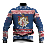 Serbia Christmas Baseball Jacket Coat Of Arms Srecan Bozic - Wonder Print Shop