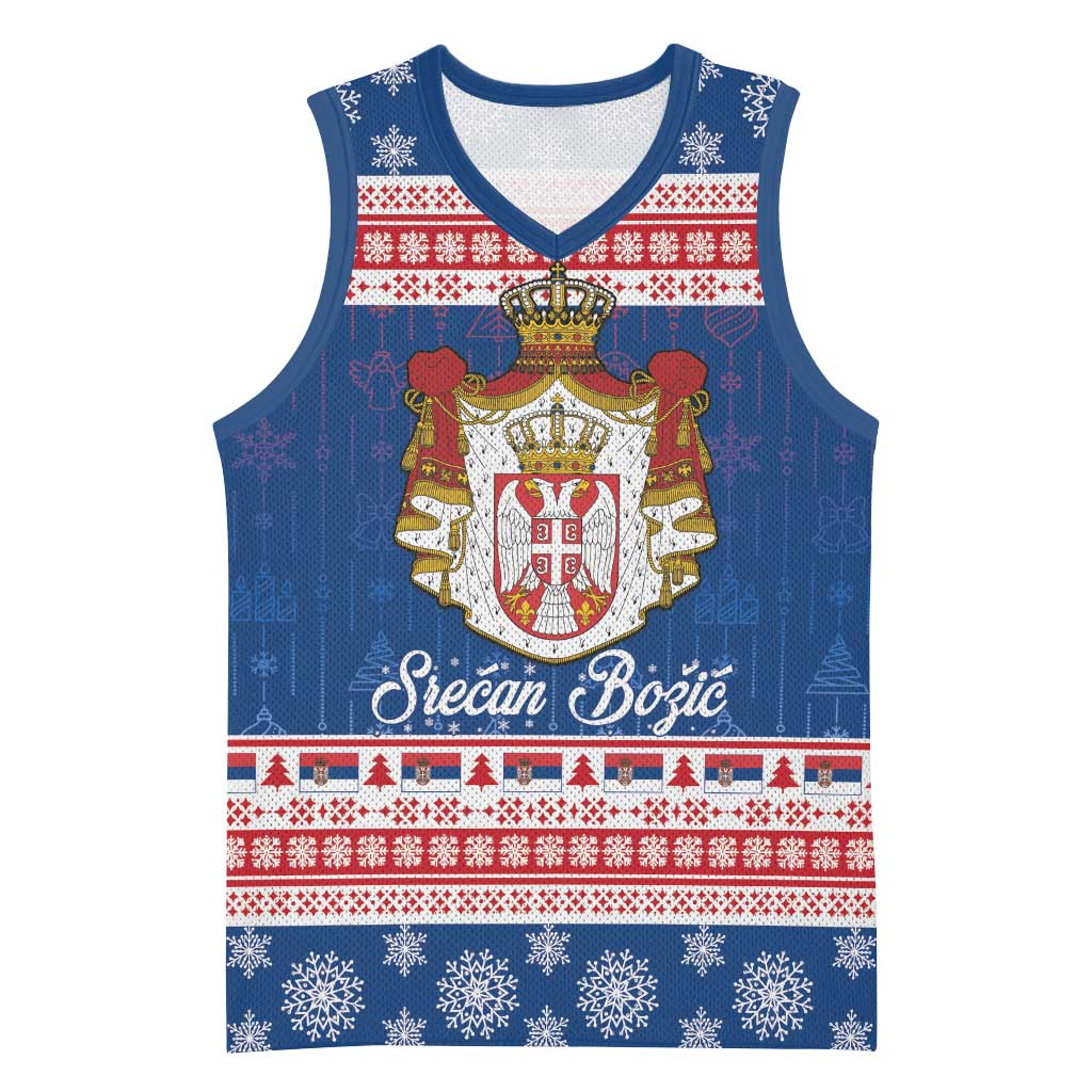 Serbia Christmas Basketball Jersey Coat Of Arms Srecan Bozic - Wonder Print Shop
