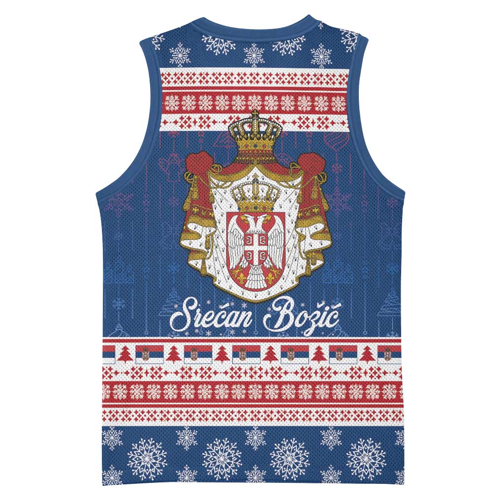 Serbia Christmas Basketball Jersey Coat Of Arms Srecan Bozic - Wonder Print Shop
