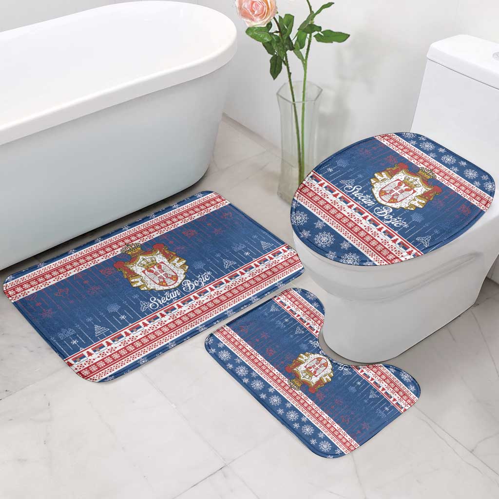 Serbia Christmas Bathroom Set Coat Of Arms Srecan Bozic - Wonder Print Shop
