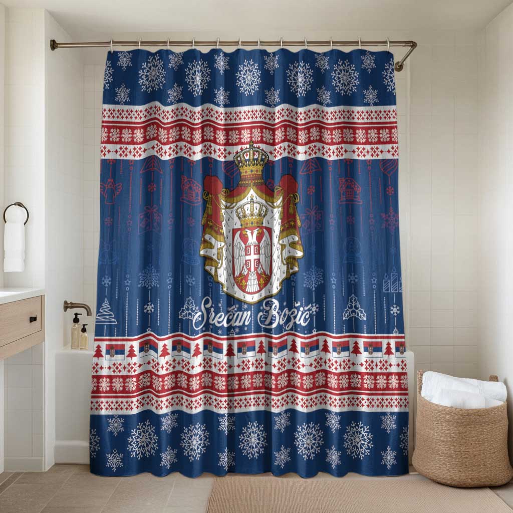 Serbia Christmas Bathroom Set Coat Of Arms Srecan Bozic - Wonder Print Shop