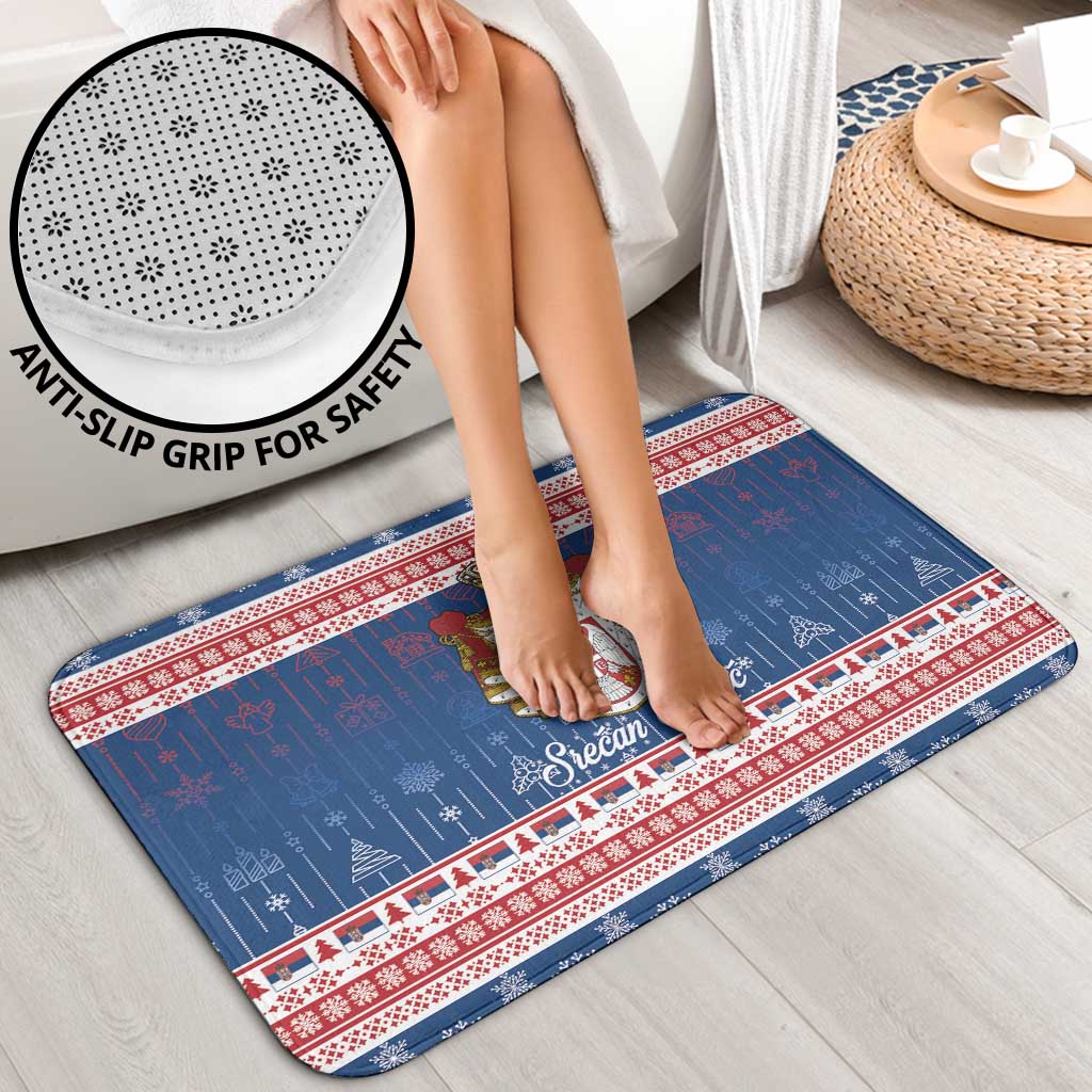 Serbia Christmas Bathroom Set Coat Of Arms Srecan Bozic - Wonder Print Shop