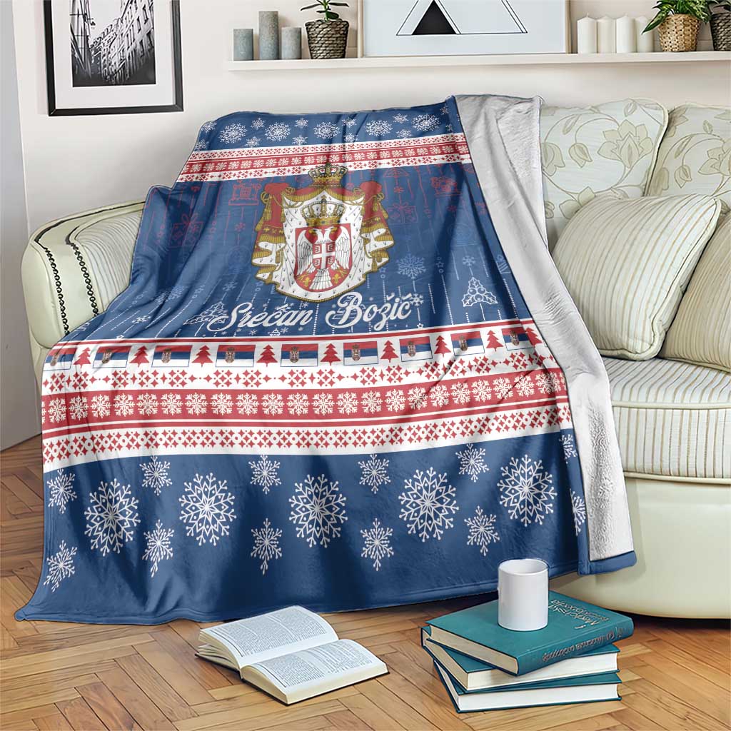 Serbia Christmas Blanket Coat Of Arms Srecan Bozic - Wonder Print Shop