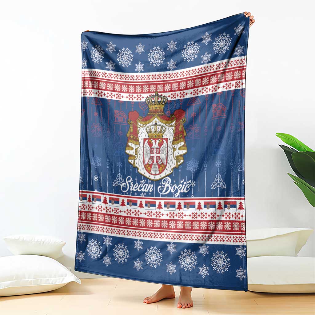 Serbia Christmas Blanket Coat Of Arms Srecan Bozic - Wonder Print Shop