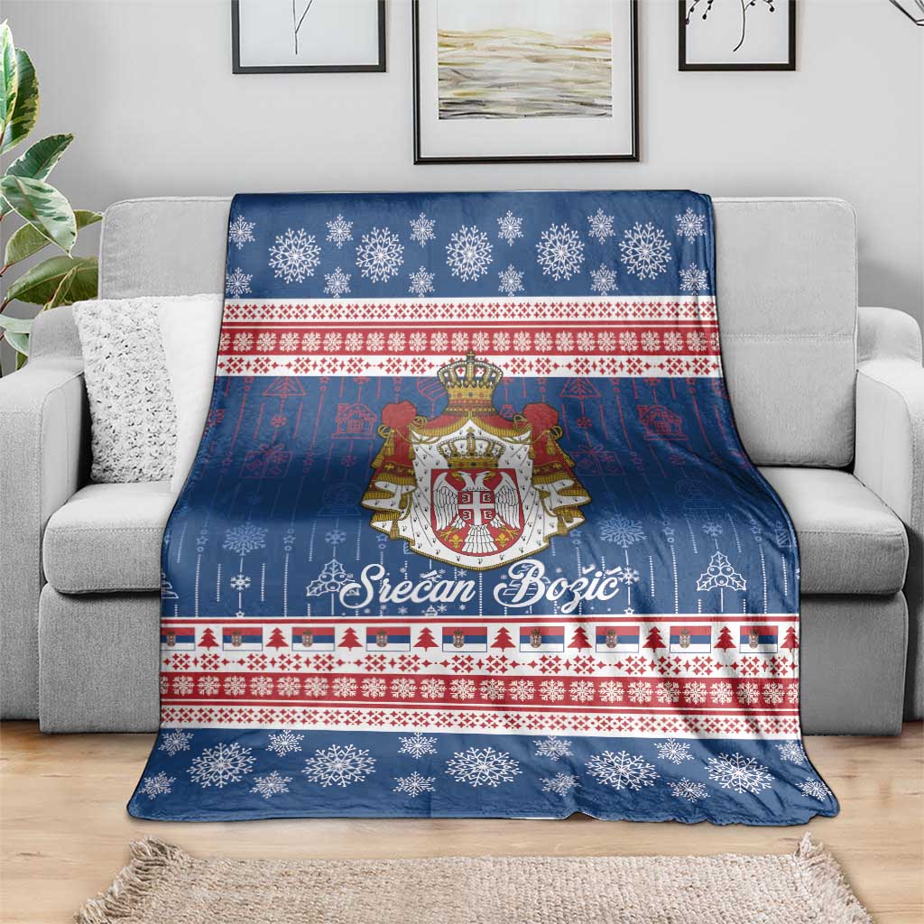 Serbia Christmas Blanket Coat Of Arms Srecan Bozic - Wonder Print Shop