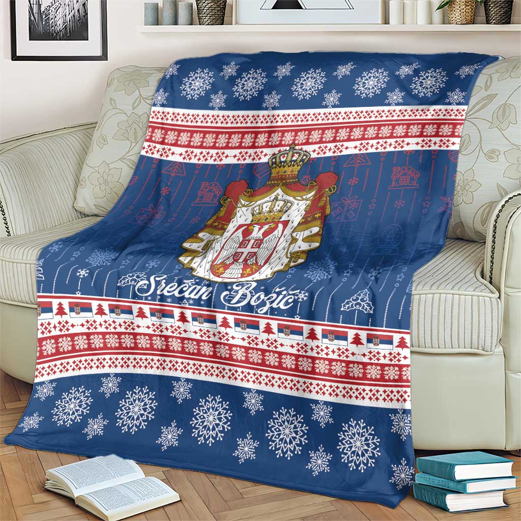 Serbia Christmas Blanket Coat Of Arms Srecan Bozic - Wonder Print Shop