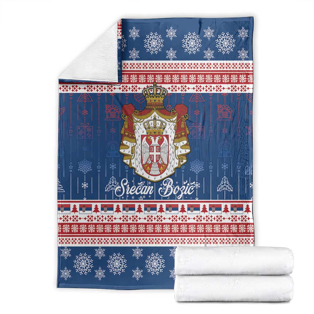 Serbia Christmas Blanket Coat Of Arms Srecan Bozic - Wonder Print Shop