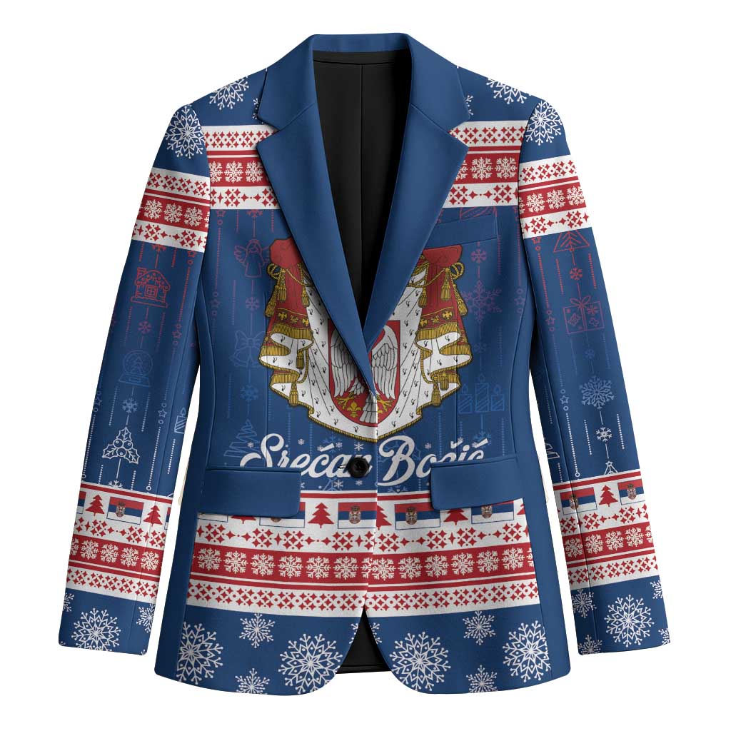 Serbia Christmas Blazer Coat Of Arms Srecan Bozic - Wonder Print Shop