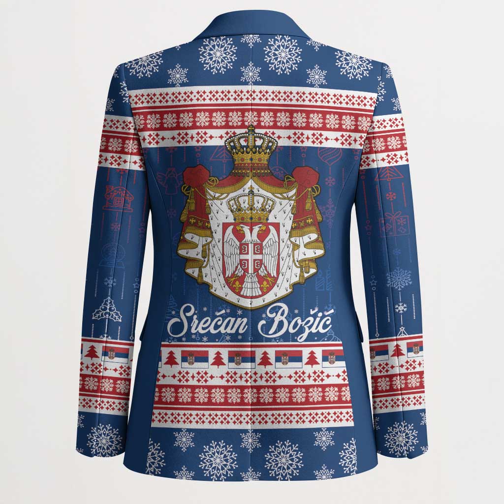 Serbia Christmas Blazer Coat Of Arms Srecan Bozic - Wonder Print Shop