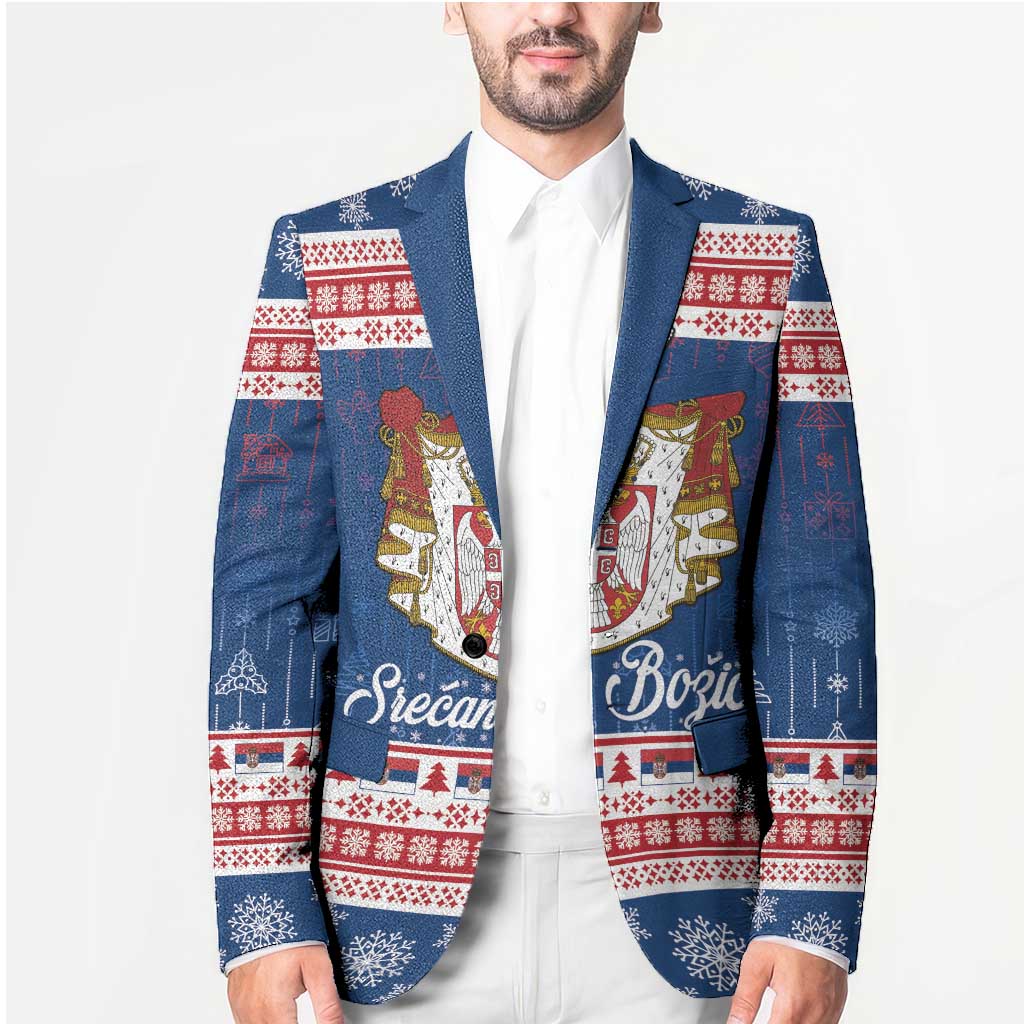 Serbia Christmas Blazer Coat Of Arms Srecan Bozic - Wonder Print Shop