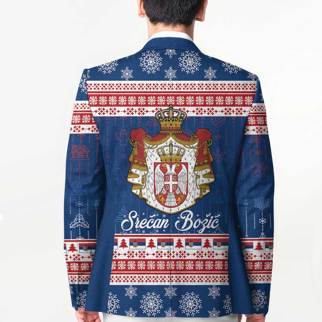 Serbia Christmas Blazer Coat Of Arms Srecan Bozic - Wonder Print Shop