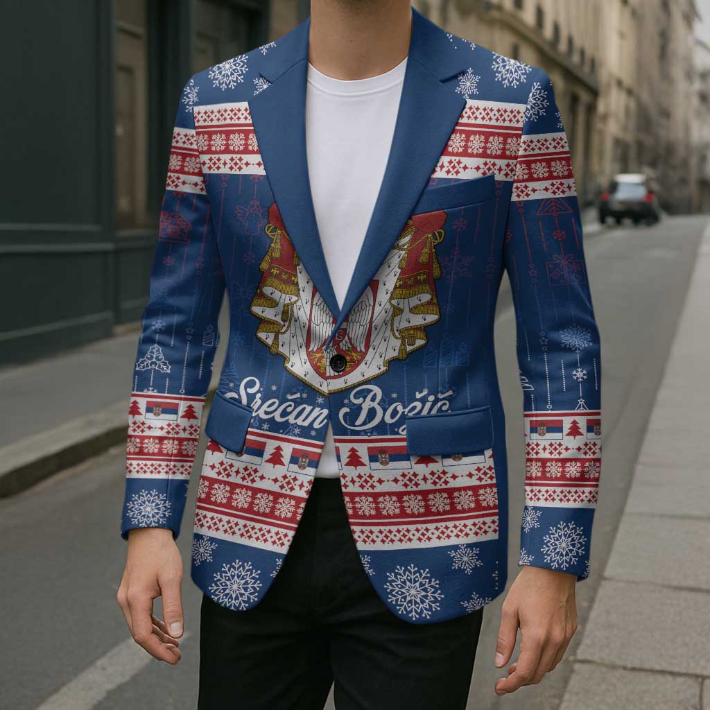 Serbia Christmas Blazer Coat Of Arms Srecan Bozic - Wonder Print Shop