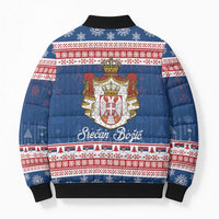 Serbia Christmas Bomber Puffer Jacket Coat Of Arms Srecan Bozic - Wonder Print Shop