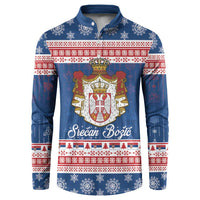 Serbia Christmas Button Sweatshirt Coat Of Arms Srecan Bozic - Wonder Print Shop