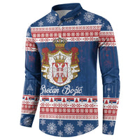 Serbia Christmas Button Sweatshirt Coat Of Arms Srecan Bozic - Wonder Print Shop