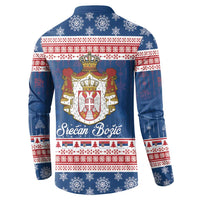 Serbia Christmas Button Sweatshirt Coat Of Arms Srecan Bozic - Wonder Print Shop