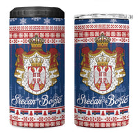 Serbia Christmas 4 in 1 Can Cooler Tumbler Coat Of Arms Srecan Bozic - Wonder Print Shop
