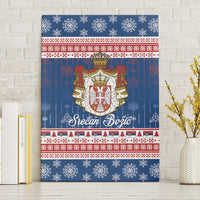Serbia Christmas Canvas Wall Art Coat Of Arms Srecan Bozic - Wonder Print Shop