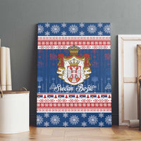 Serbia Christmas Canvas Wall Art Coat Of Arms Srecan Bozic - Wonder Print Shop