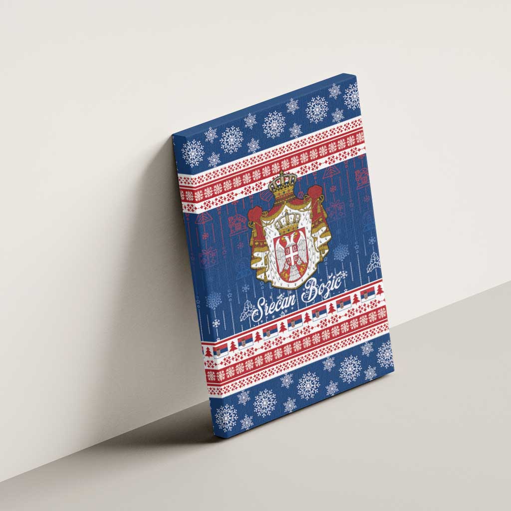 Serbia Christmas Canvas Wall Art Coat Of Arms Srecan Bozic - Wonder Print Shop