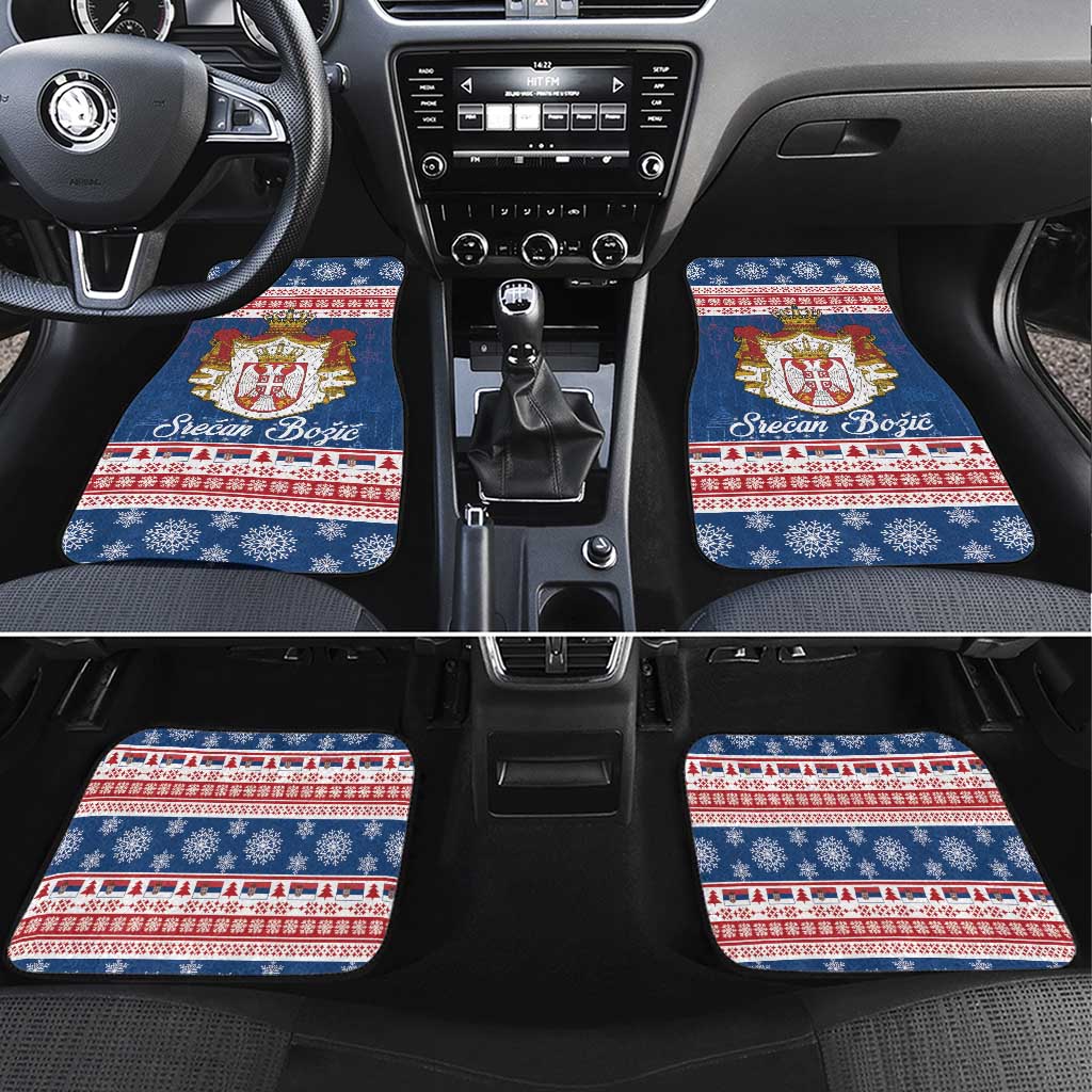 Serbia Christmas Car Mats Coat Of Arms Srecan Bozic - Wonder Print Shop