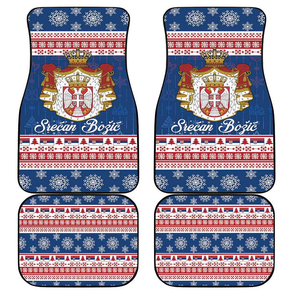 Serbia Christmas Car Mats Coat Of Arms Srecan Bozic - Wonder Print Shop