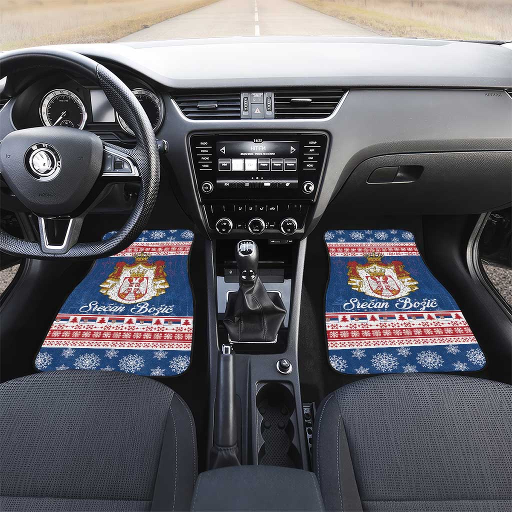 Serbia Christmas Car Mats Coat Of Arms Srecan Bozic - Wonder Print Shop