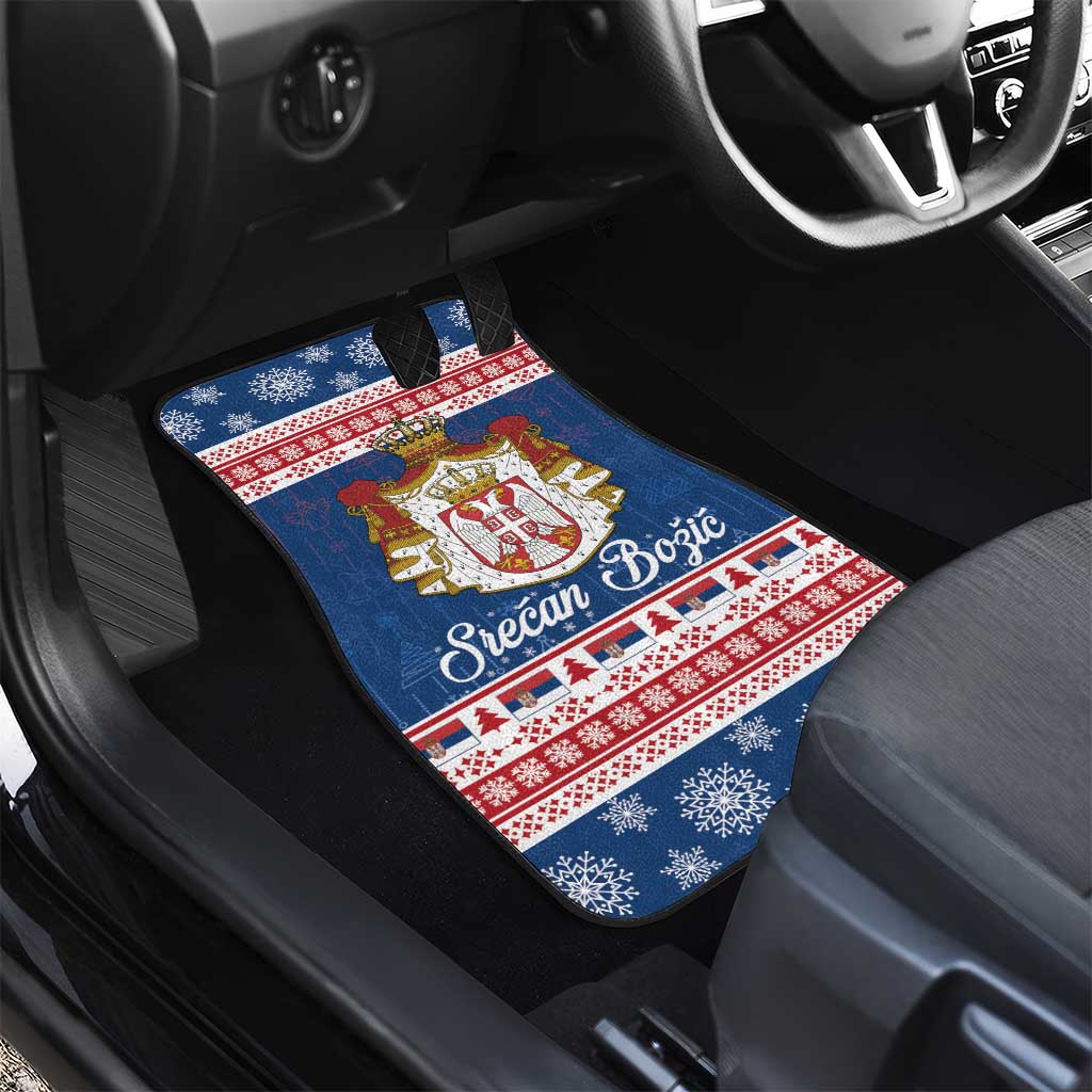 Serbia Christmas Car Mats Coat Of Arms Srecan Bozic - Wonder Print Shop