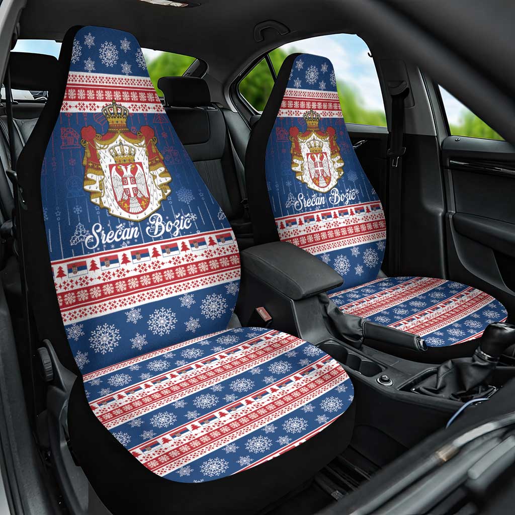 Serbia Christmas Car Seat Cover Coat Of Arms Srecan Bozic - Wonder Print Shop