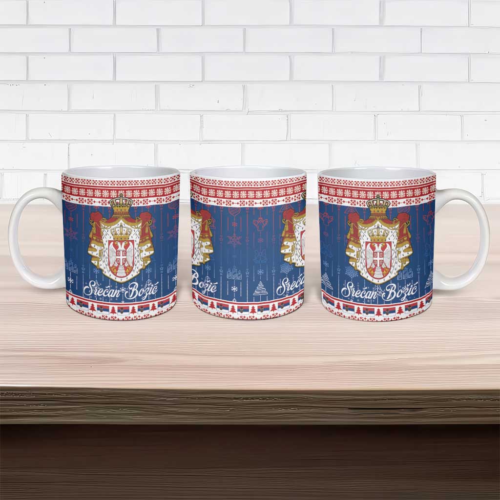 Serbia Christmas Ceramic Mug Coat Of Arms Srecan Bozic - Wonder Print Shop