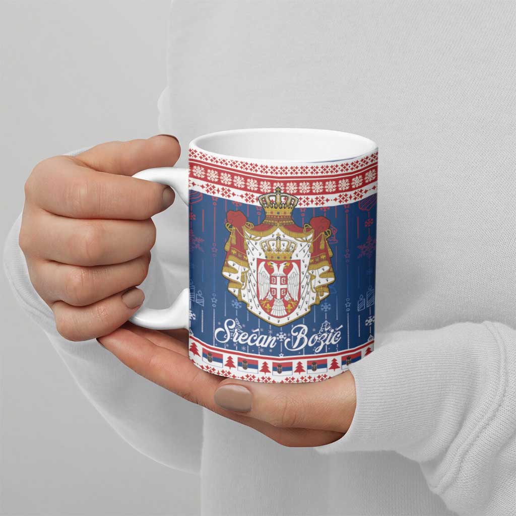 Serbia Christmas Ceramic Mug Coat Of Arms Srecan Bozic - Wonder Print Shop